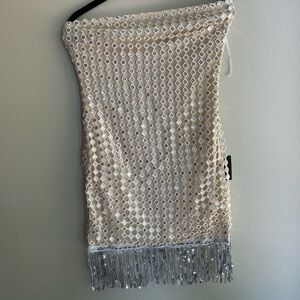 NWT Lulu's Sparkling Beige Sequin Dress